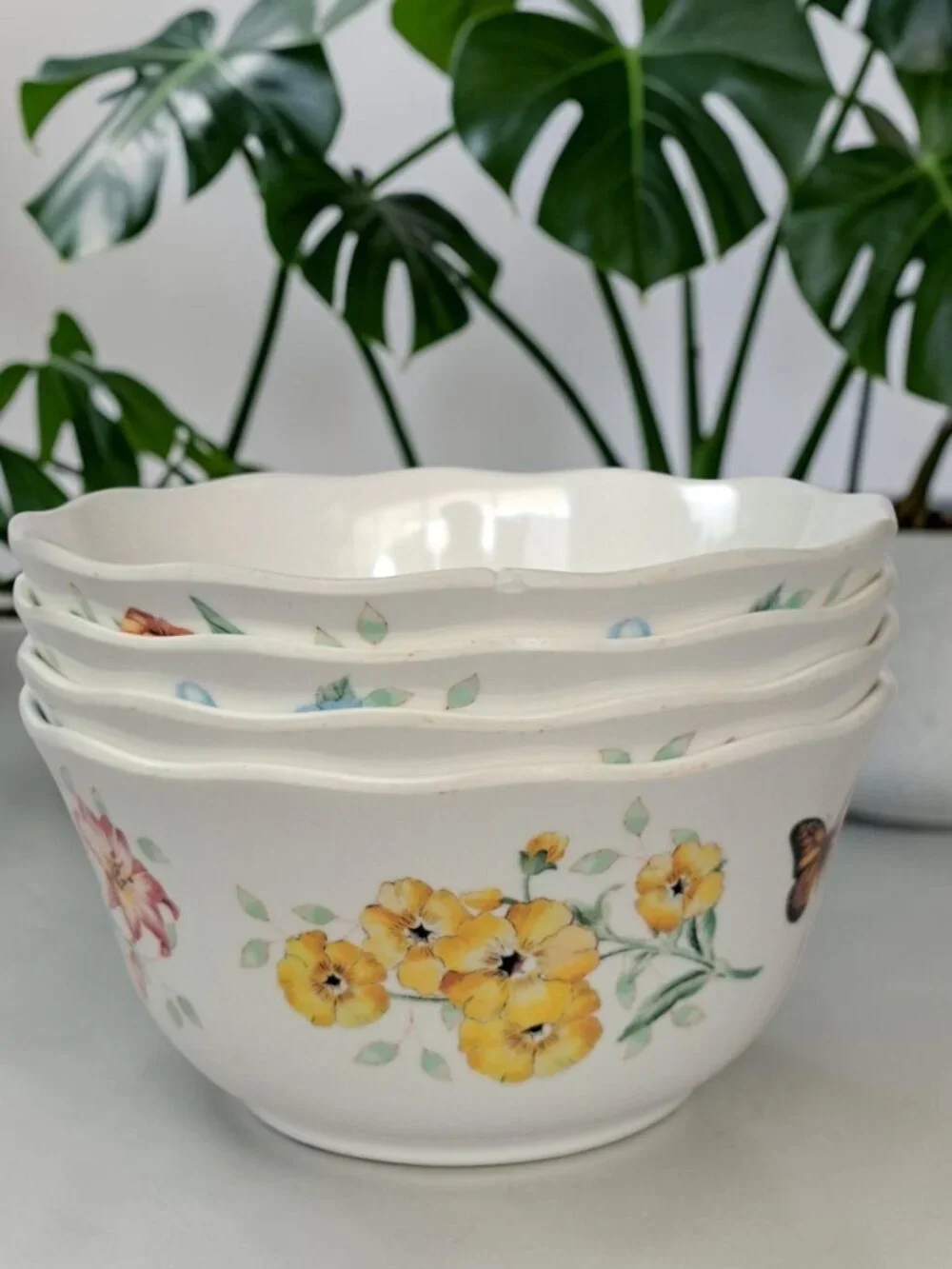 Lenox Butterfly Garden Melamine Soup Cereal Bowl 5 5/8